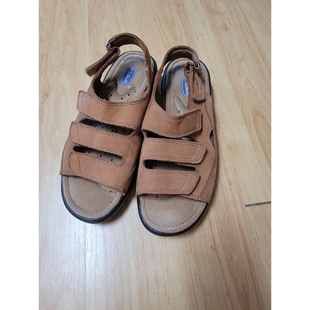 Dr. Scholl's Haley Brown Leather Comfort Sandals Adjustable Women's 6